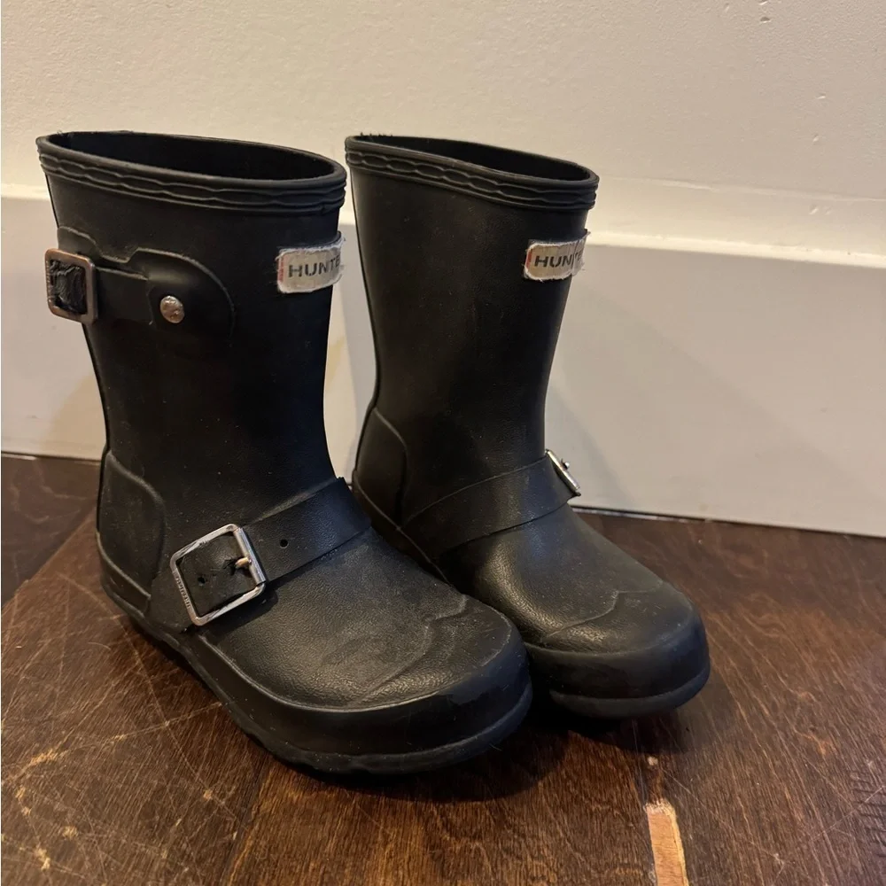 Hunter Kids Classic Black Biker Rain Boots| Discontinued|